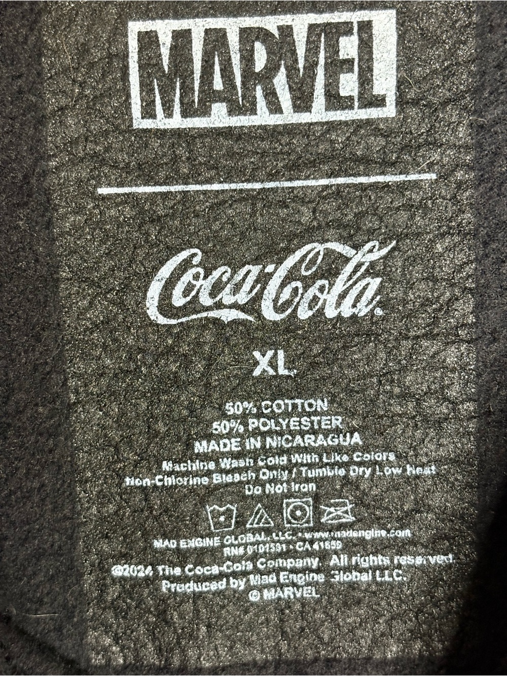 Marvel x Coca-Cola Crewneck Sweatshirt XL Black Coke Logo Pullover - Picture 5 of 6
